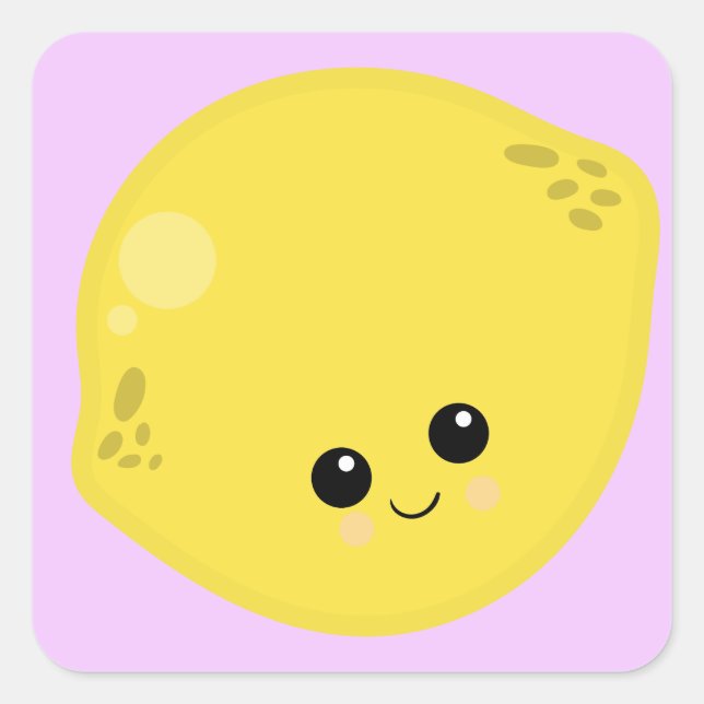 Lovely Lemon Square Sticker (Front)