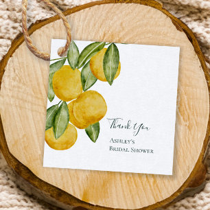 Lovely Lemon Watercolor Bridal Shower Personalized Favour Tags