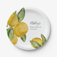 Lovely Lemon Watercolor Bridal Shower Personalized