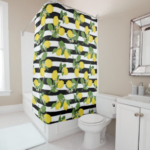 Lovely Lemons and Blossoms on Stripes