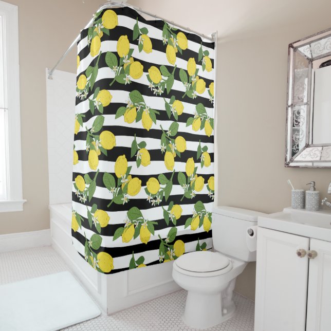 Lovely Lemons and Blossoms on Stripes (In Situ)