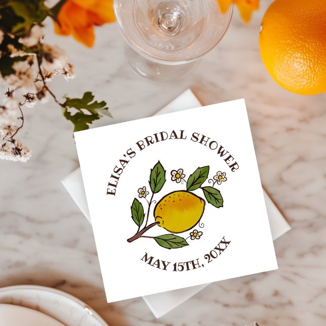 Lovely Lemons BRIDAL SHOWER Rustic CUSTOM  Napkin (Lovely Lemons BRIDAL SHOWER Rustic CUSTOM Paper Napkins
)