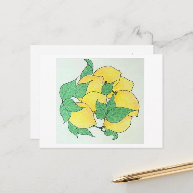 Lovely Lemons Postcard (Front/Back In Situ)