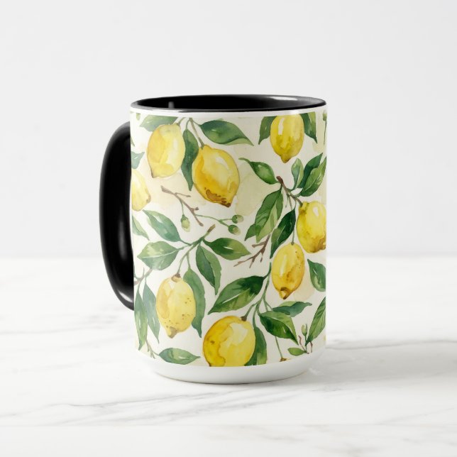 Lovely lemons spring coffee mug (Front Left)