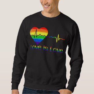 Lovely Lgbt Gay Pride Heartbeat Lesbian Gays Love Sweatshirt