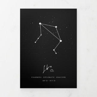 Lovely Libra Zodiac- Funny Libra Zodiac Lover Gift Tri-Fold Announcement