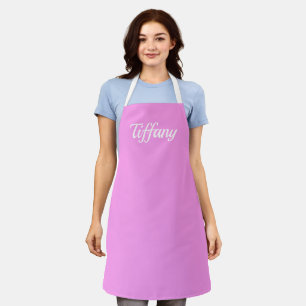 Lovely Light Purple and white typography Apron