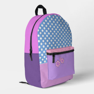 Lovely Lilac, Lavender And Rose, Dots And Flowers Printed Backpack