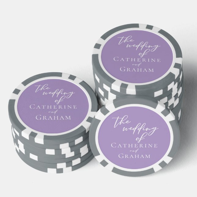 Lovely Lilac Purple Wedding Personalized Poker Chips (Stack)