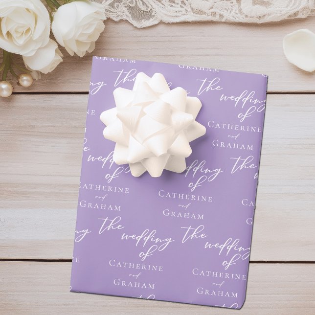 Lovely Lilac Purple Wedding Personalized Wrapping Paper Sheet (Creator Uploaded)