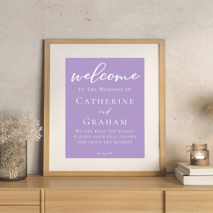 Lovely Lilac Purple White Personalized Wedding Poster