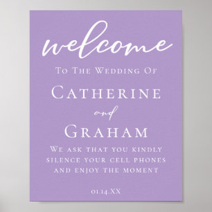 Lovely Lilac Purple White Personalized Wedding Poster