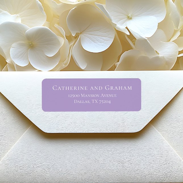 Lovely Lilac Purple White Wedding Return Address (Creator Uploaded)