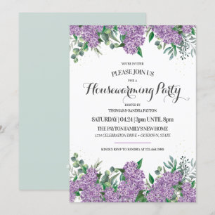 Lovely Lilacs Spring Housewarming Party Invitation