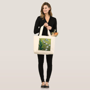 Lovely Lily: Delicate Dance of Springtime Serenity Large Tote Bag