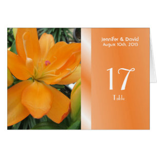 Lovely Lily Wedding Table Number Card