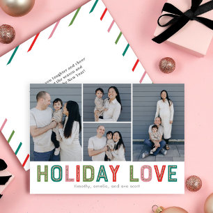 Lovely Lines EDITABLE COLOR Holiday Photo Card