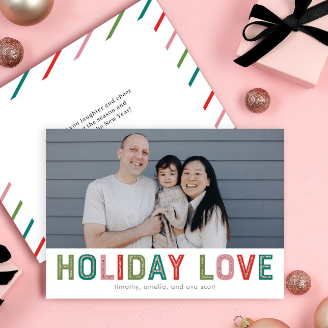 Lovely Lines EDITABLE COLOR Holiday Photo Card (Creator Uploaded)