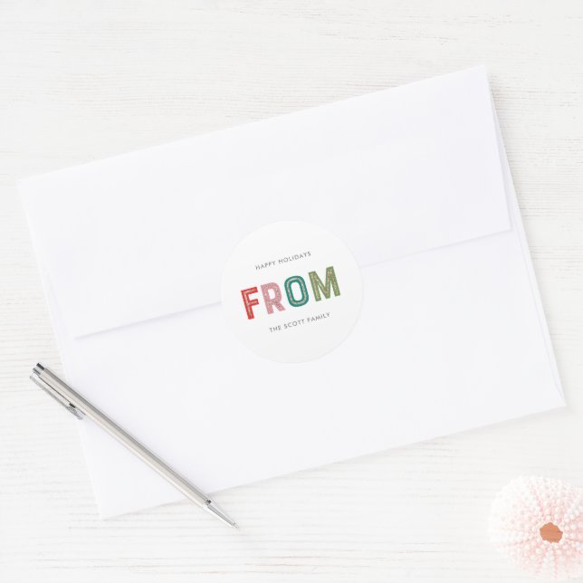 Lovely Lines Holiday Christmas Sticker (Envelope)