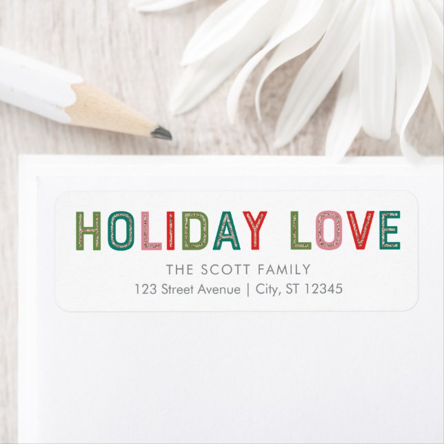 Lovely Lines Holiday Retours Adresse Étiquettes (En situation)