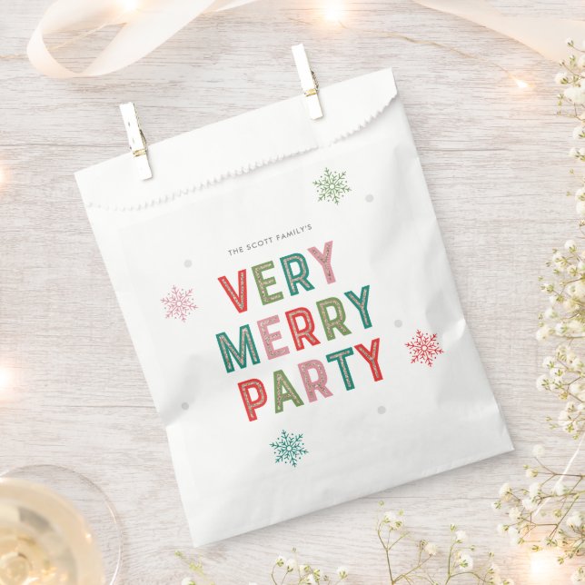 Lovely Lines Merry Bright Holiday Party Favour Bag (Clipped)