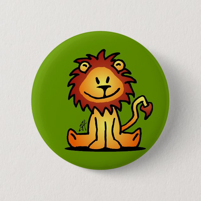 Lovely Lion 2 Inch Round Button (Front)