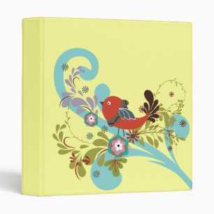 lovely little bird in a tree vector binder