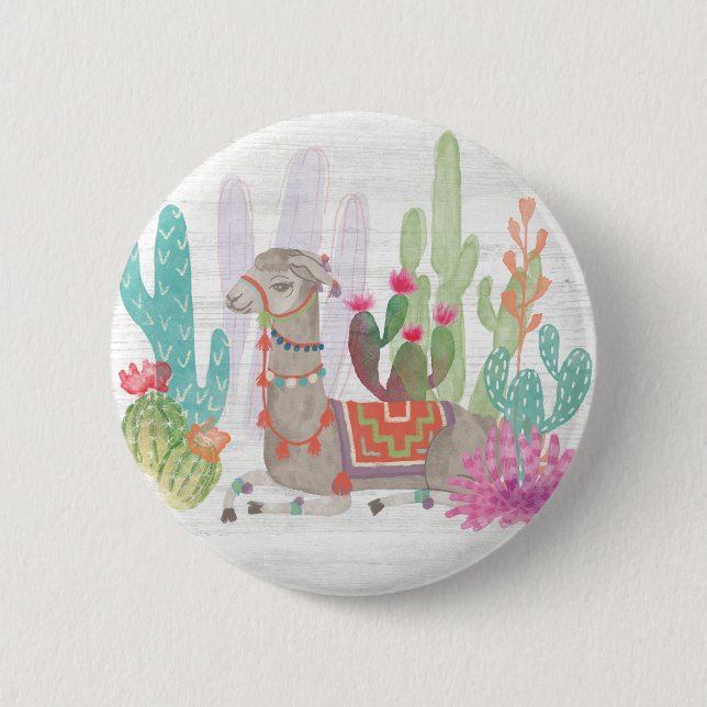 Lovely Llamas I 2 Inch Round Button (Front)