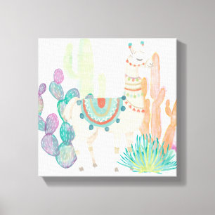 Lovely Llamas II Canvas Print