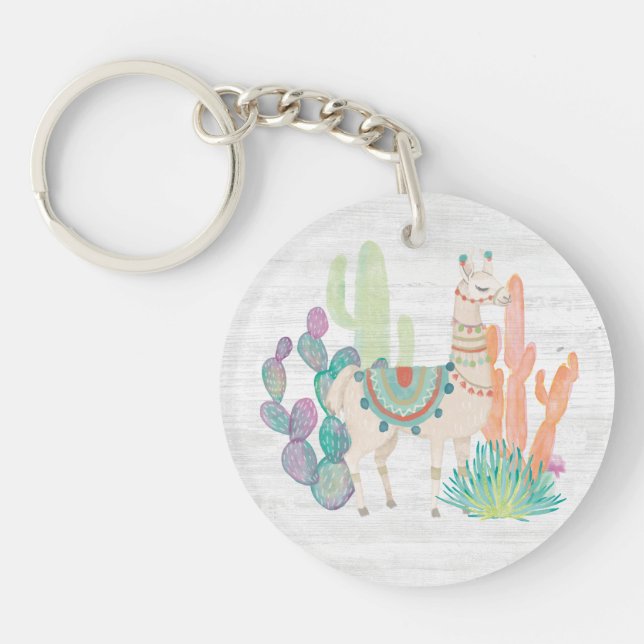 Lovely Llamas II Keychain (Front)