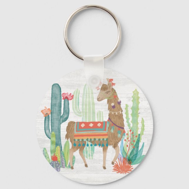 Lovely Llamas III Keychain (Front)