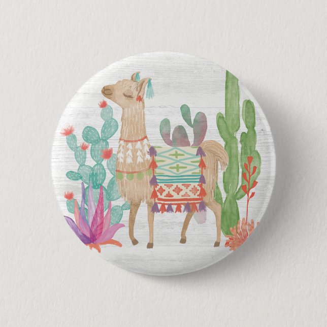 Lovely Llamas IV 2 Inch Round Button (Front)