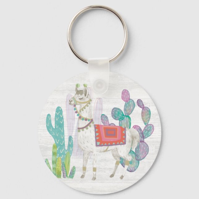 Lovely Llamas V Keychain (Front)