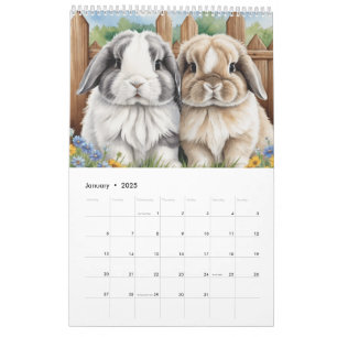 Lovely Lop Bunny Rabbits Calendar