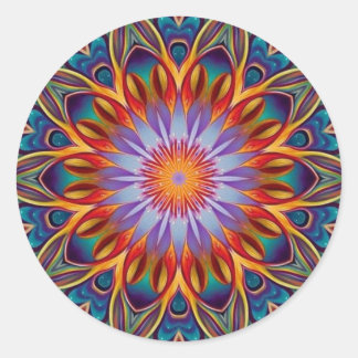 Lovely Lotus Mandala  Classic Round Sticker