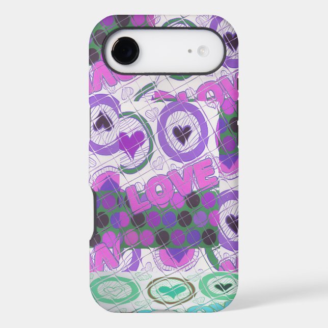 Lovely Love Heart Motif Art Imprimer (Verso)
