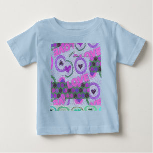 Lovely Love Heart Motif Art Print Baby T-Shirt