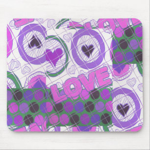 Lovely Love Heart Motif Art Print Mouse Pad