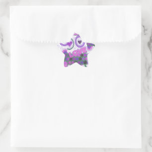 Lovely Love Heart Motif Art Print Star Sticker