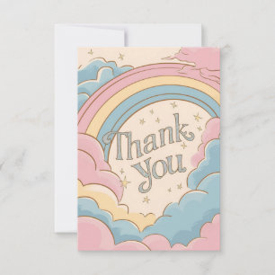 Lovely Magic Rainbow and Clouds Thank You Card