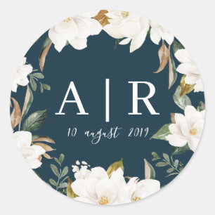 lovely magnolia florals wedding sticker