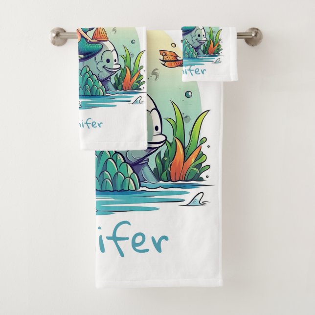 Lovely Mermaid Kids Bath Towel Set (Insitu)