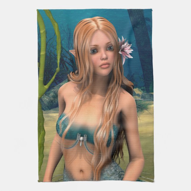 Lovely Mermaid Kitchen Towel (Vertical)