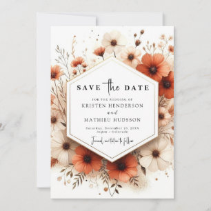  Lovely Minimal Terracotta Wedding Save The Date