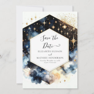 Lovely Minimalist Celestial Wedding Save The Date