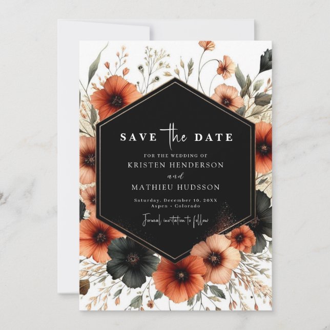 Lovely Minimalist Terracotta Wedding Save The Date (Front)