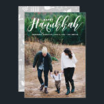Lovely Modern Calligraphy Photo Happy Hanukkah Holiday Card<br><div class="desc">Greet family and friends with this modern and festive holiday card. It features hand-lettered script with Hanukkah pattern.</div>