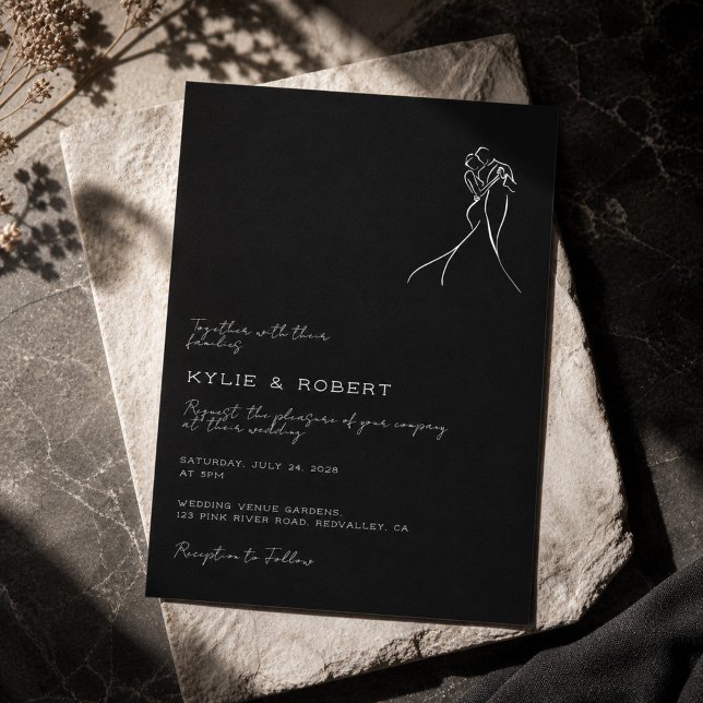 Lovely Modern Drawing Romantic Wedding Invitation (Creator Uploaded)