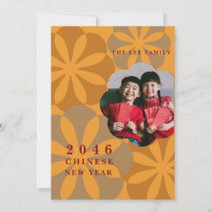Lovely Modern Photo Red Chinese New Year Card
