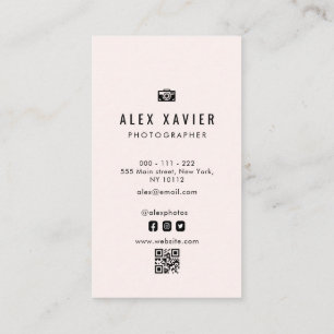 lovely modern photographer QR code Business Card
